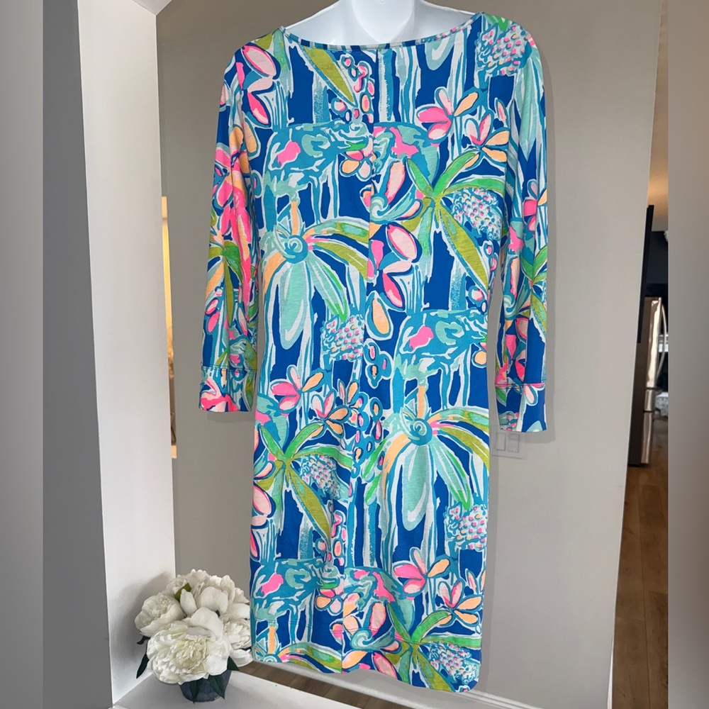 Lilly Pulitzer Marlowe Boatneck T-Shirt Jungle Hoppin" Tropical Dress, S, NWOT - Picture 4 of 6